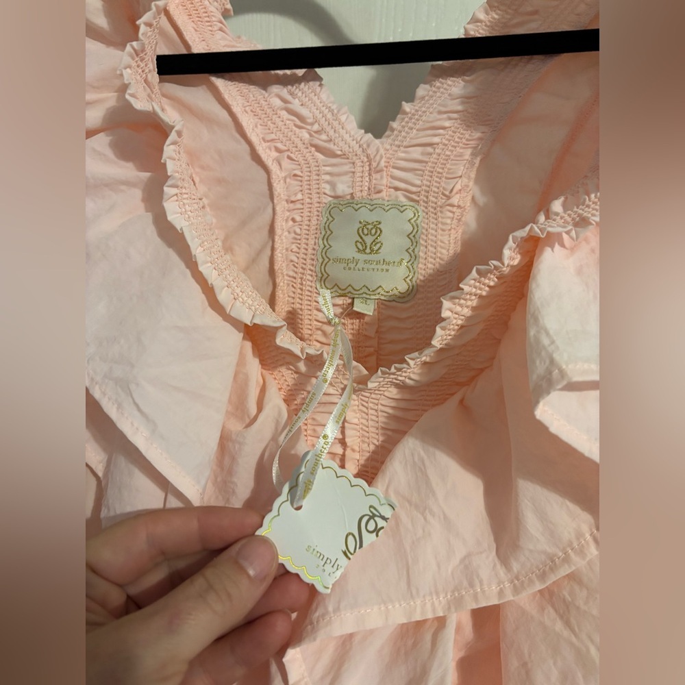 Simply Southern NWT layered ruffles blossom pink dress size XL - Picture 3 of 7